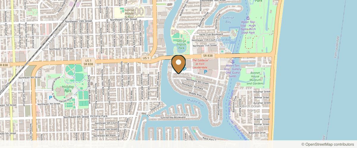 Map showing Eric Weiss, MD in Fort Lauderdale, Florida