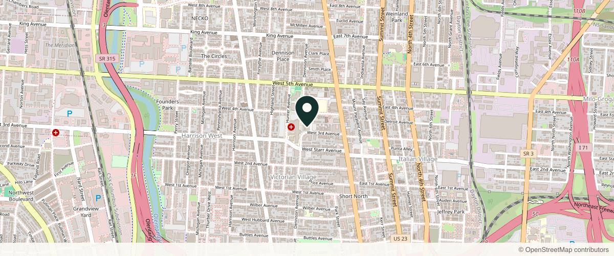Map showing Erin Blevins, PA-C | DOCS Dermatology | Dermatologists of Greater Columbus (Victorian Village) in Columbus, Ohio