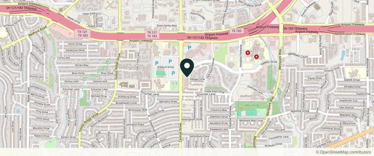 Map showing Essential Dermatology Group, PLLC in Arlington, Texas