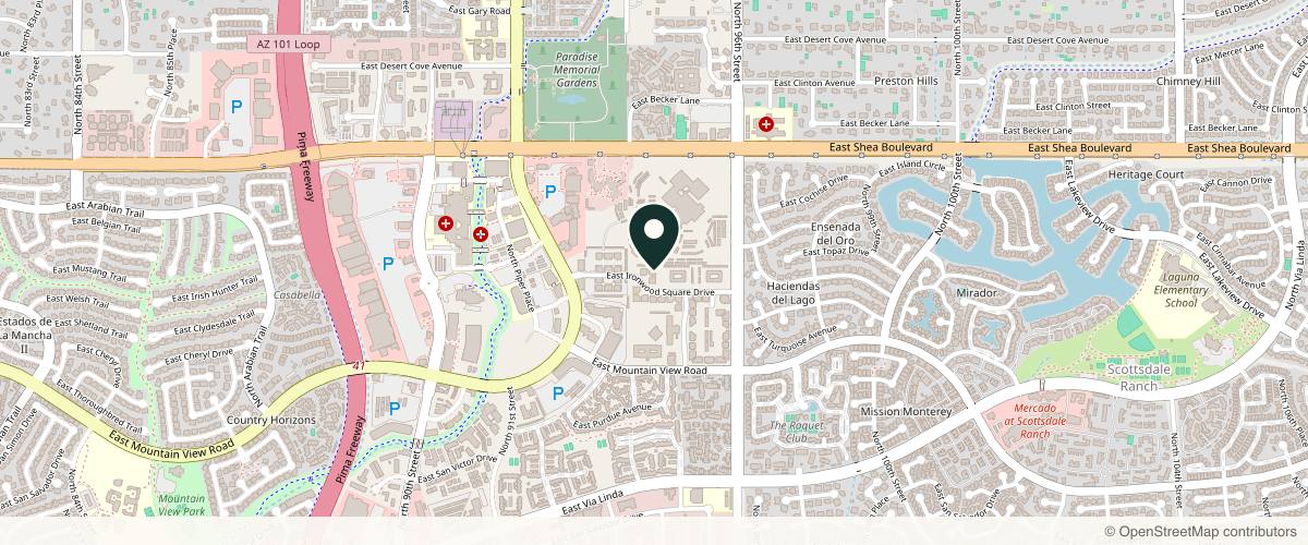 Map showing Estetica Cosmetic Surgery in Scottsdale, Arizona