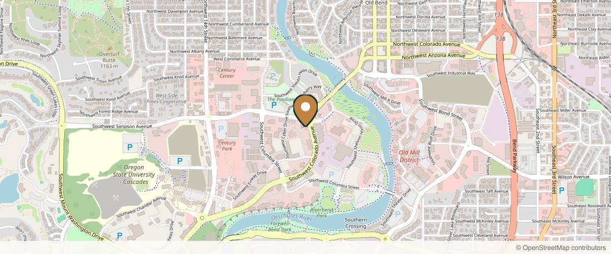 Map showing Evergreen Oculofacial Plastic Surgery in Bend, Oregon