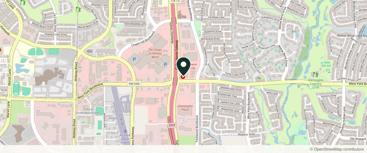 Map showing Evolve Dermatology in Plano, Texas