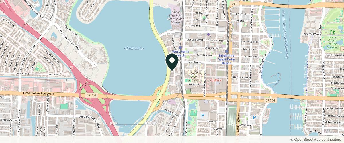 Map showing Exclusive Dermatology: Steven Rotter MD in West Palm Beach, Florida