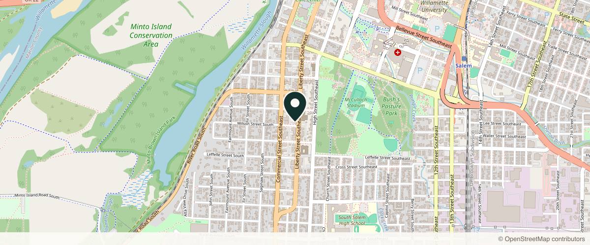 Map showing Eye Care Oculofacial Plastic Surgery in Salem, Oregon