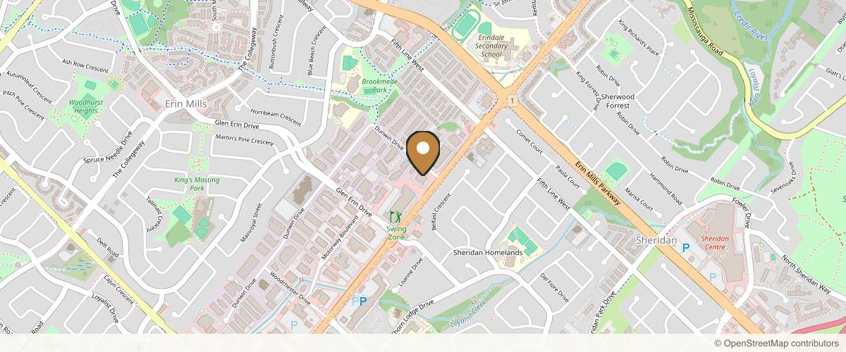 Map showing Face Sculptor Medical Aesthetic Clinic in Mississauga, Ontario