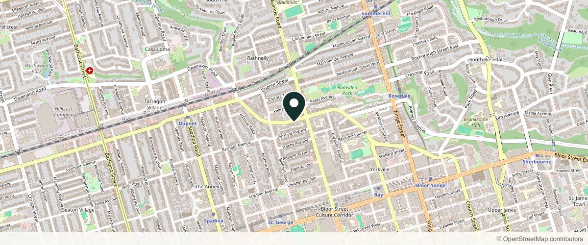 Map showing Face Toronto in Toronto, Ontario