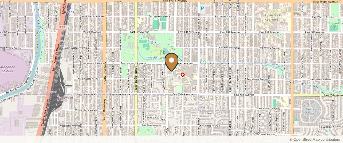 Map showing FacesFirst Cosmetic Surgery in Denver, Colorado