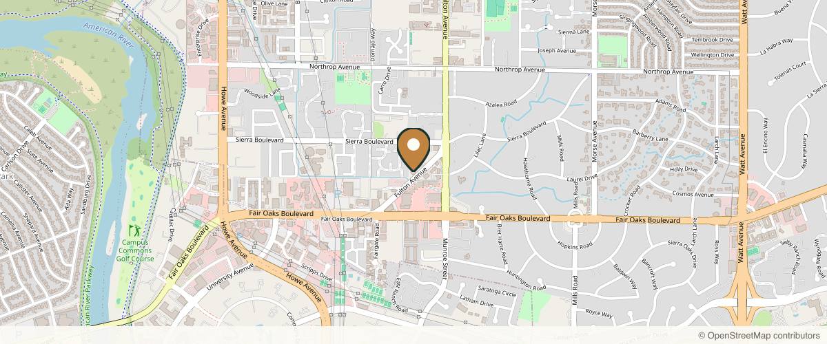 Map showing Facial Cosmetic Surgery Associates: Thomas Kaniff MD FACS in Sacramento, California