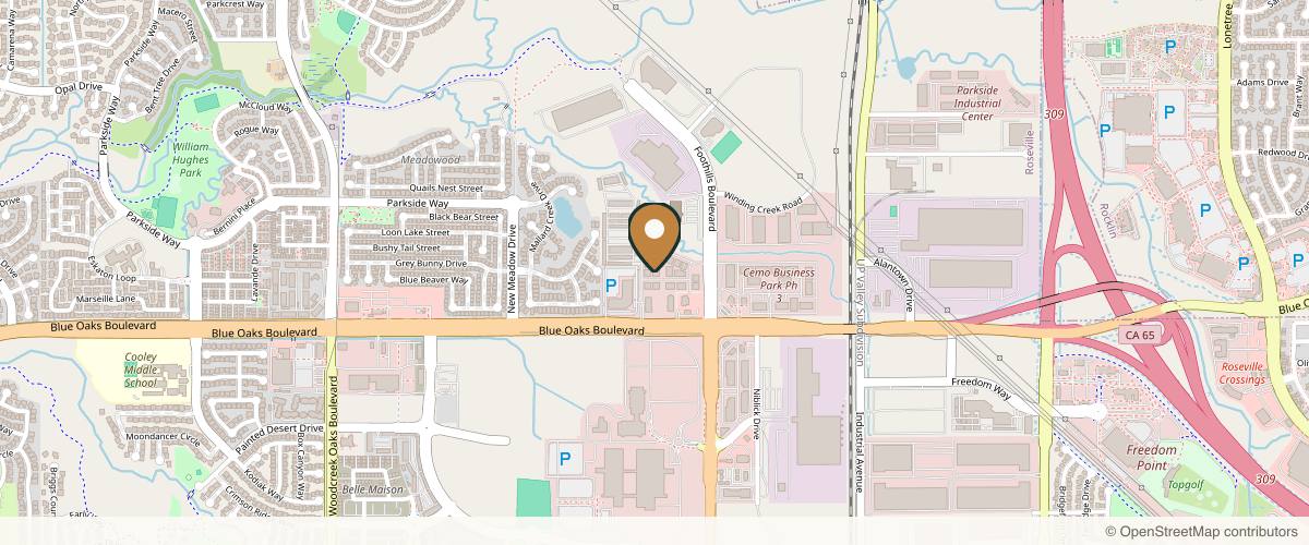 Map showing Facial Plastic Surgery in Roseville CA - The Almonte Center For Facial Cosmetic Surgery in Roseville, California