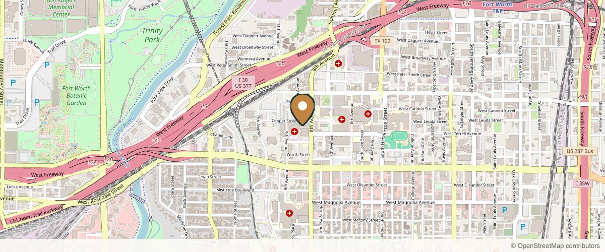 Map showing Facial Plastic Surgery Institute in Fort Worth, Texas