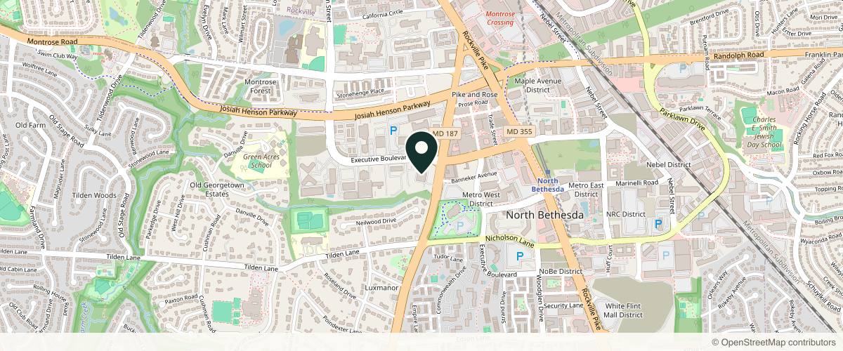 Map showing Faulkner Plastic Surgery & Aesthetics in Rockville, Maryland