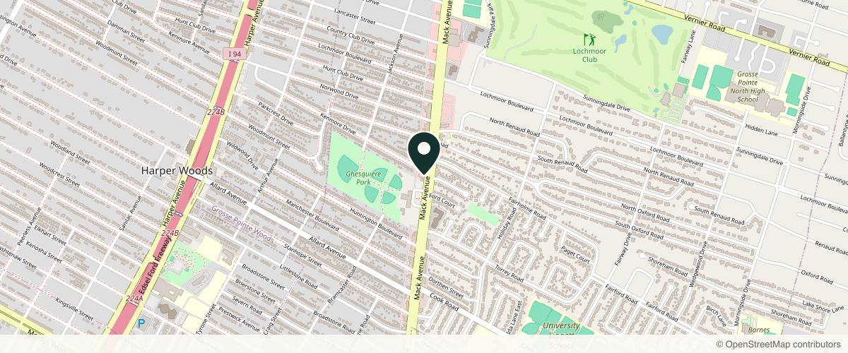Map showing Ferrara Dermatology Clinic in Detroit, Michigan