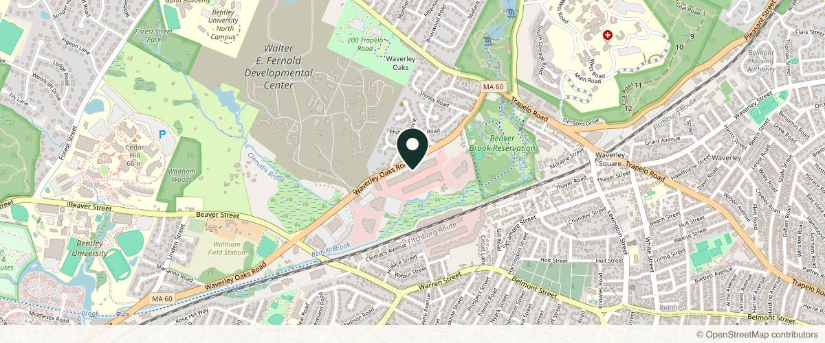 Map showing Finesse Cosmetic Surgery in Newton, Massachusetts