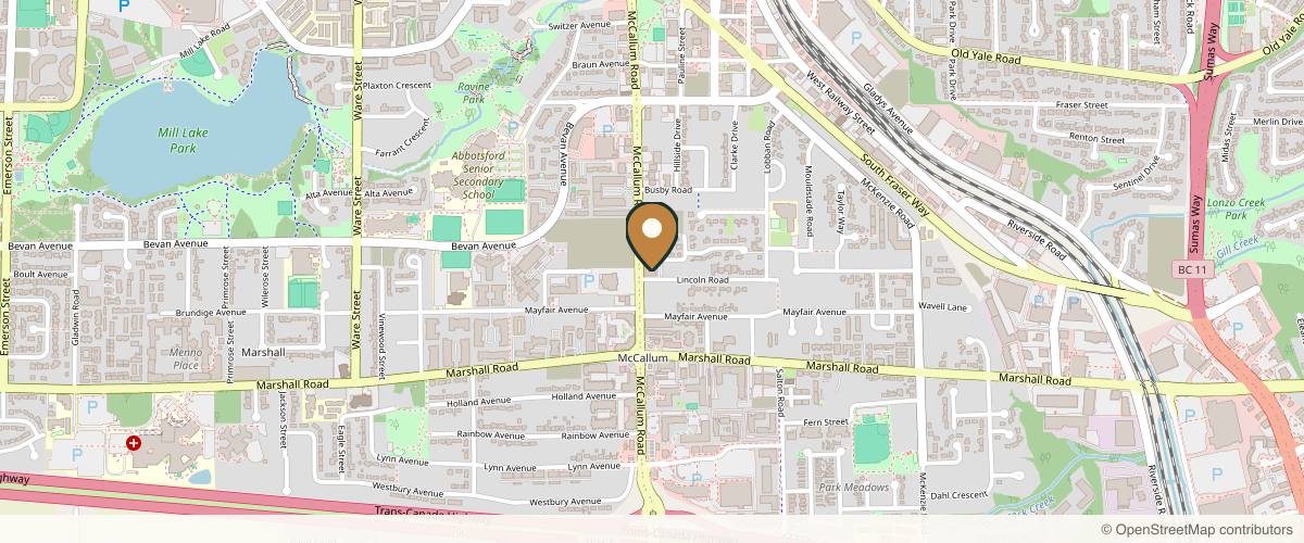 Map showing Flawless Faces MedSpa in Abbotsford, British Columbia