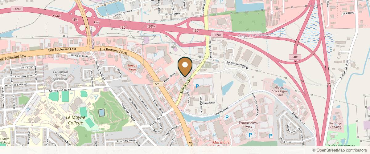 Map showing Flawless Image Medical Aesthetics: Phillip Din, MD in Syracuse, New York