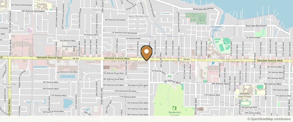 Map showing Florida Coastal Plastic Surgery in Bradenton, Florida