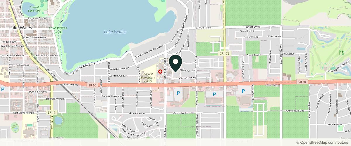 Map showing Florida Dermatology and Skin Cancer Centers in Lakeland, Florida