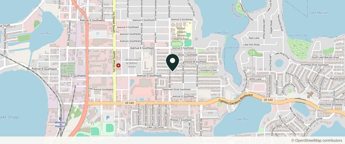 Map showing Florida Dermatology and Skin Cancer Centers in Lakeland, Florida