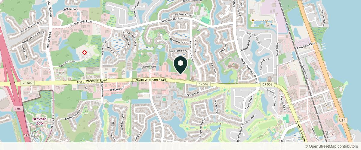 Map showing Florida Dermatology Associates in Melbourne, Florida