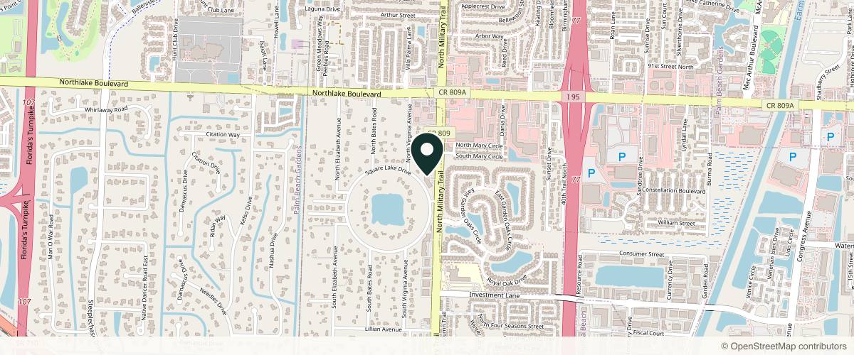 Map showing Florida Dermatology Specialists in West Palm Beach, Florida