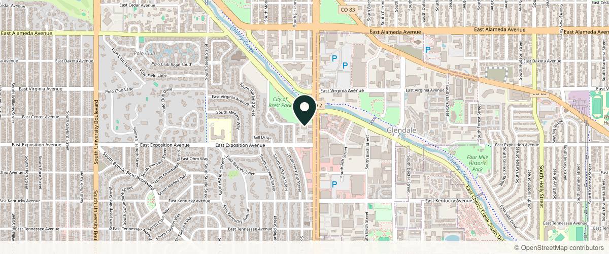 Map showing Flourish Surgical Arts in Denver, Colorado