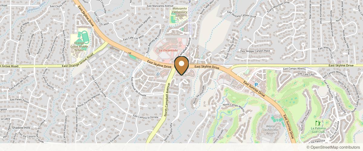 Map showing Foothills Facial Plastic Surgery: Dr. Jerold Olson in Tucson, Arizona