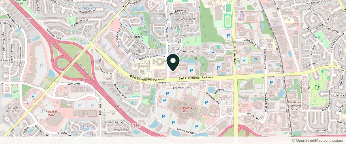 Map showing Forefront Dermatology Ann Arbor, MI - Eisenhower Parkway in Ann Arbor, Michigan