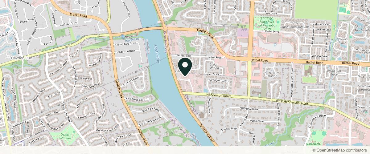 Map showing Forefront Dermatology Columbus, OH in Columbus, Ohio
