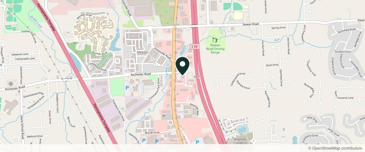 Map showing Forefront Dermatology Cranberry Township, PA in Pittsburgh, Pennsylvania