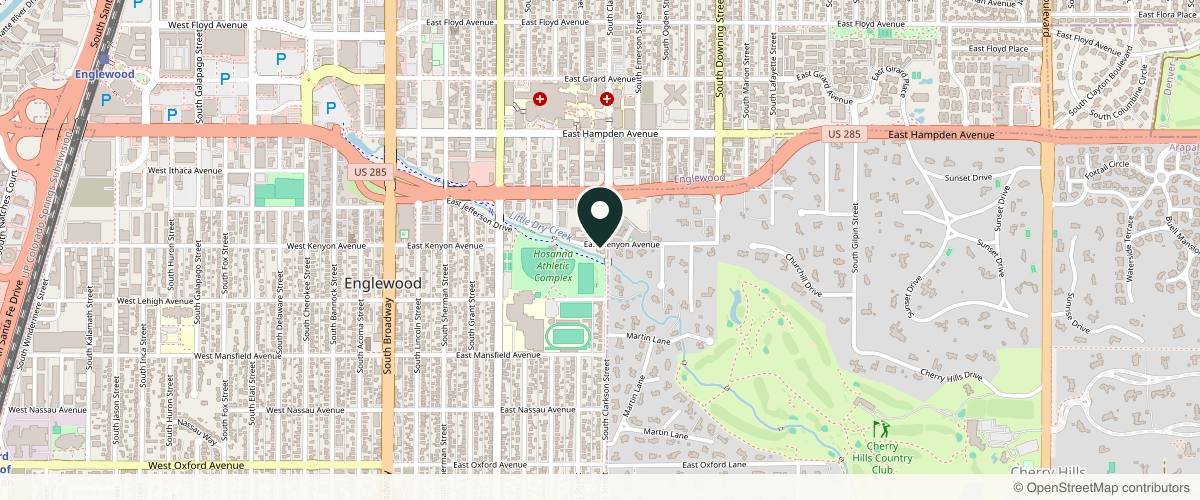 Map showing Forefront Dermatology - Englewood in Denver, Colorado