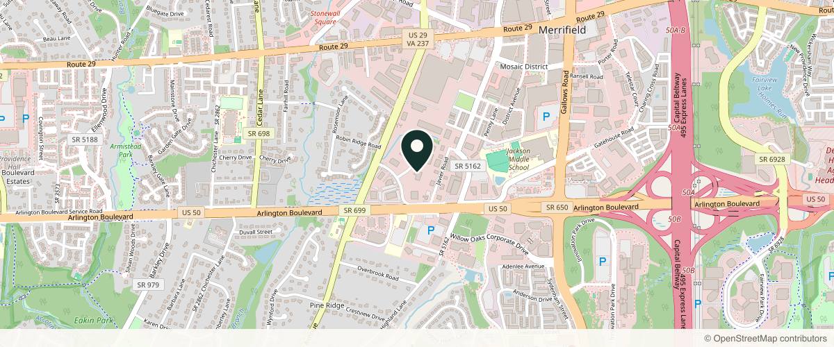 Map showing Forefront Dermatology Fairfax, VA - Hamaker Ct 300 in Fairfax, Virginia