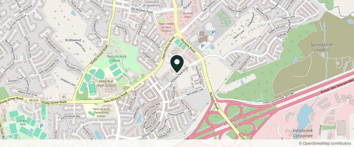 Map showing Forefront Dermatology Glen Allen, VA in Richmond, Virginia