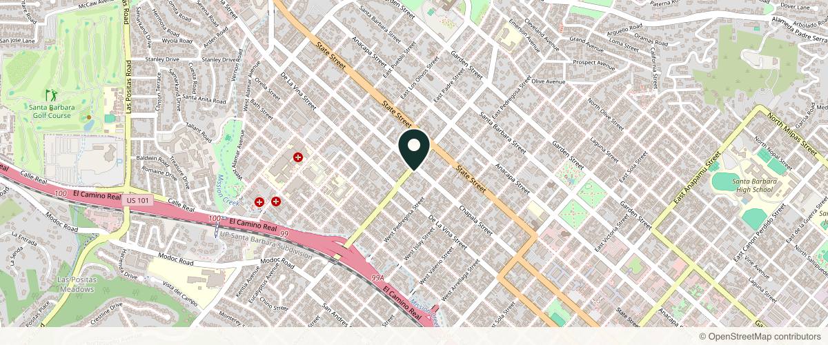 Map showing Forefront Dermatology Santa Barbara, CA in Santa Barbara, California