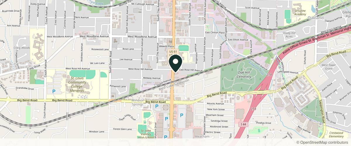 Map showing Forefront Dermatology St. Louis, MO in St. Louis, Missouri