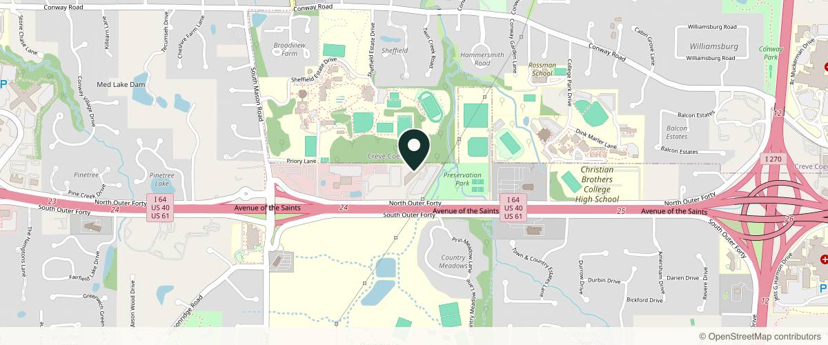 Map showing Forefront Dermatology St. Louis, MO in St. Louis, Missouri