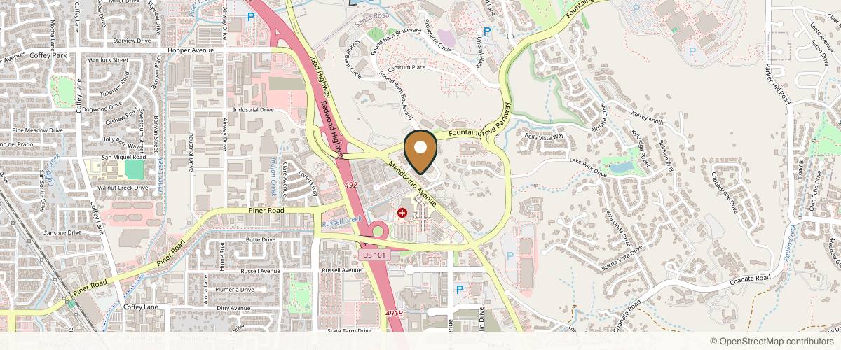 Map showing FountainGrove MedSpa in Santa Rosa, California