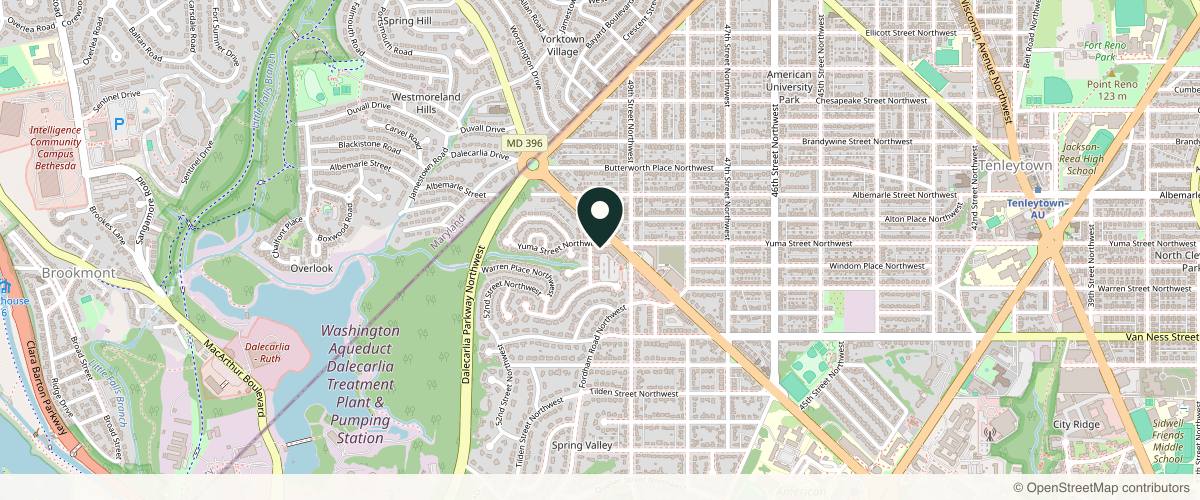 Map showing FoxHall Dermatology in Washington, District of Columbia
