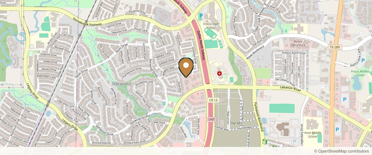 Map showing Frisco Plastic Surgery & MedSpa in Frisco, Texas