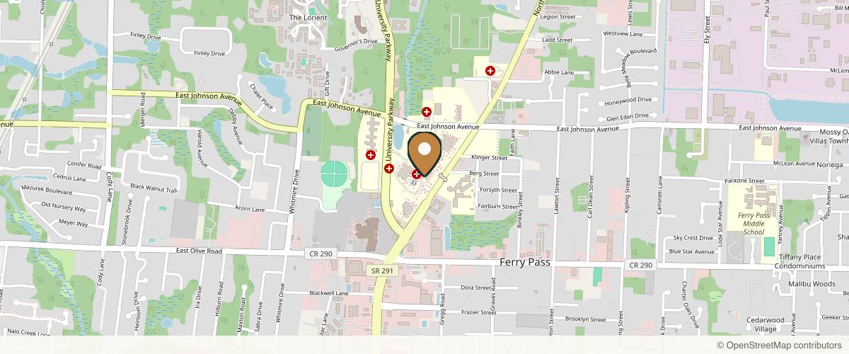 Map showing Frost Plastic Surgery in Pensacola, Florida