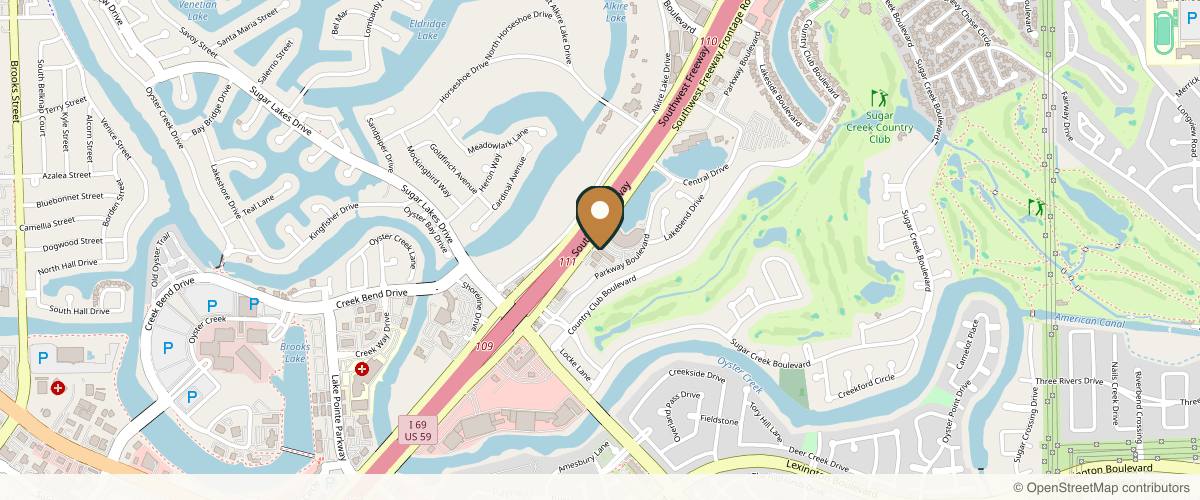 Map showing Gary Horndeski M.D in Sugar Land, Texas