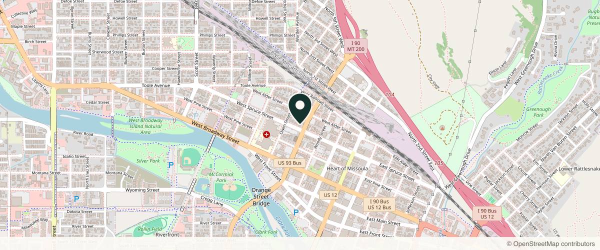 Map showing Gem Aesthetics and Wellness in Missoula, Montana
