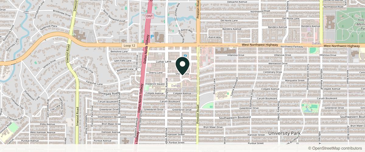 Map showing George A. Toledo, MD: Highland Park Plastic Surgery Center in Dallas, Texas
