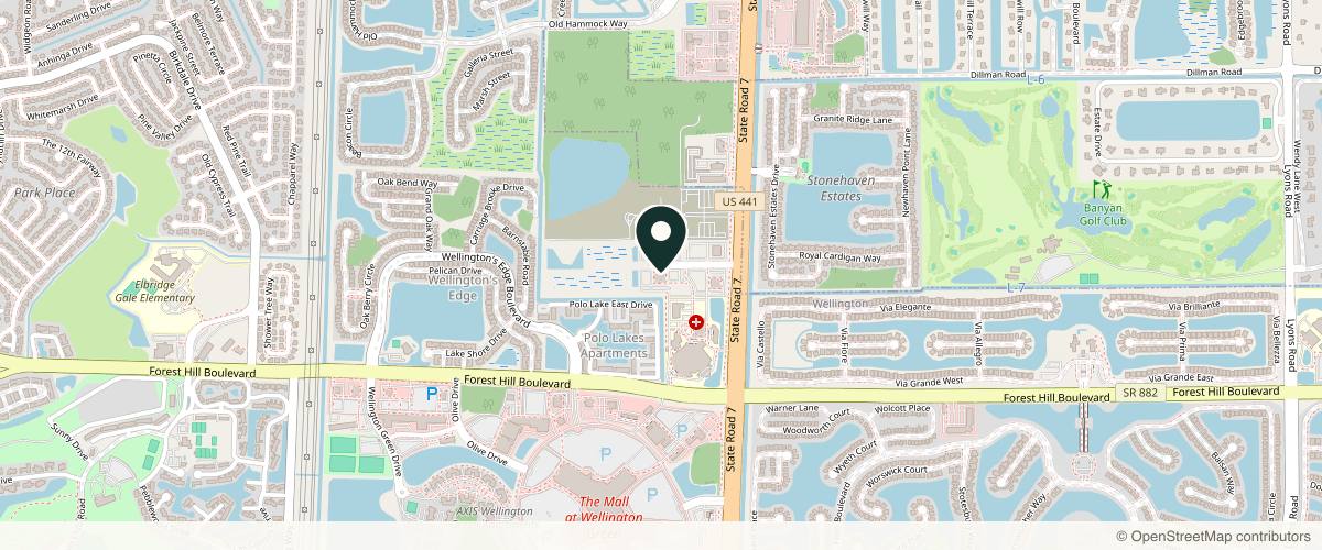 Map showing Glick Skin Institute in West Palm Beach, Florida
