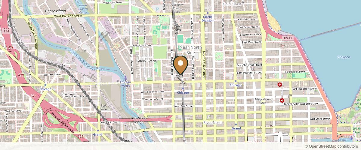 Map showing Gold Coast Plastic Surgery - George Moynihan, M.D. in Chicago, Illinois