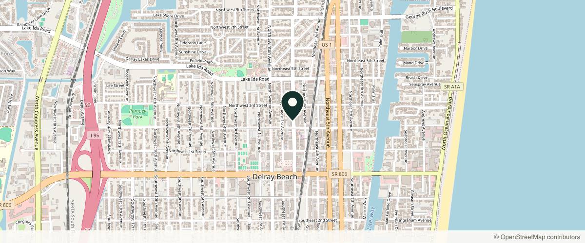 Map showing Gold Dermatology in Delray Beach, Florida