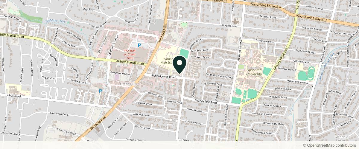 Map showing Gold Skin Care Center in Nashville, Tennessee
