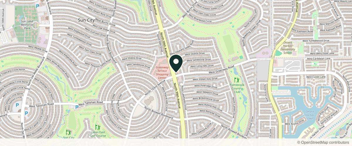 Map showing Goodman Dermatology and Mohs Surgery in Surprise, Arizona