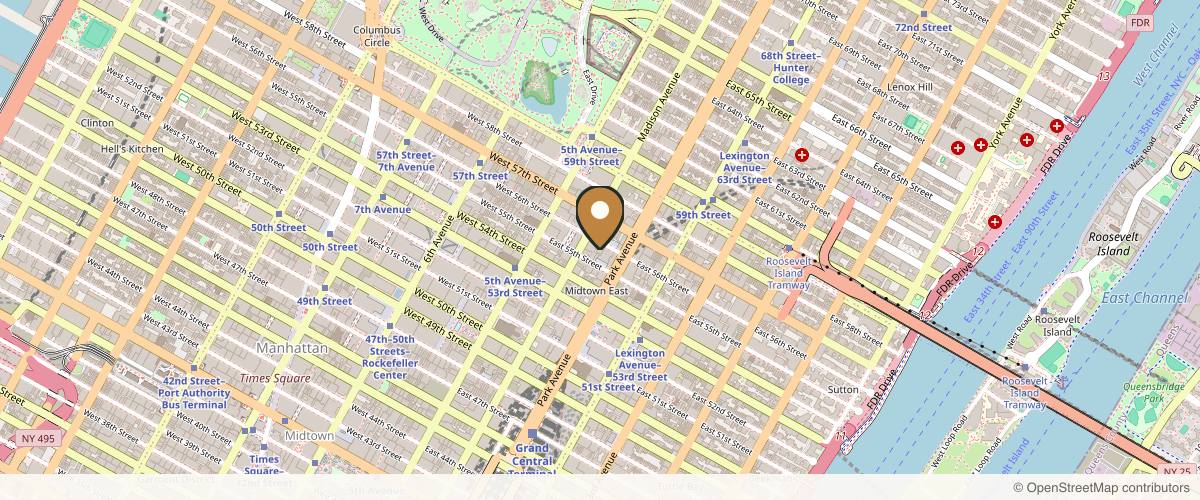 Map showing Gotham Plastic Surgery in Manhattan, New York