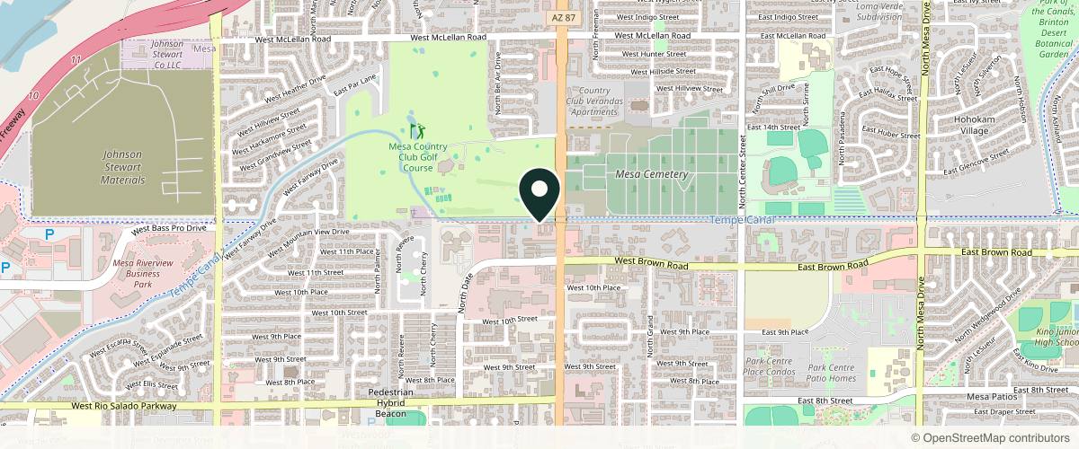 Map showing Grand Canyon Dermatology in Mesa, Arizona