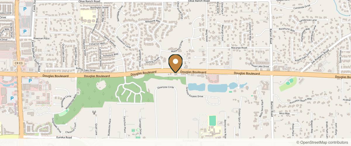 Map showing Granite Bay Cosmetic Surgery in Sacramento, California